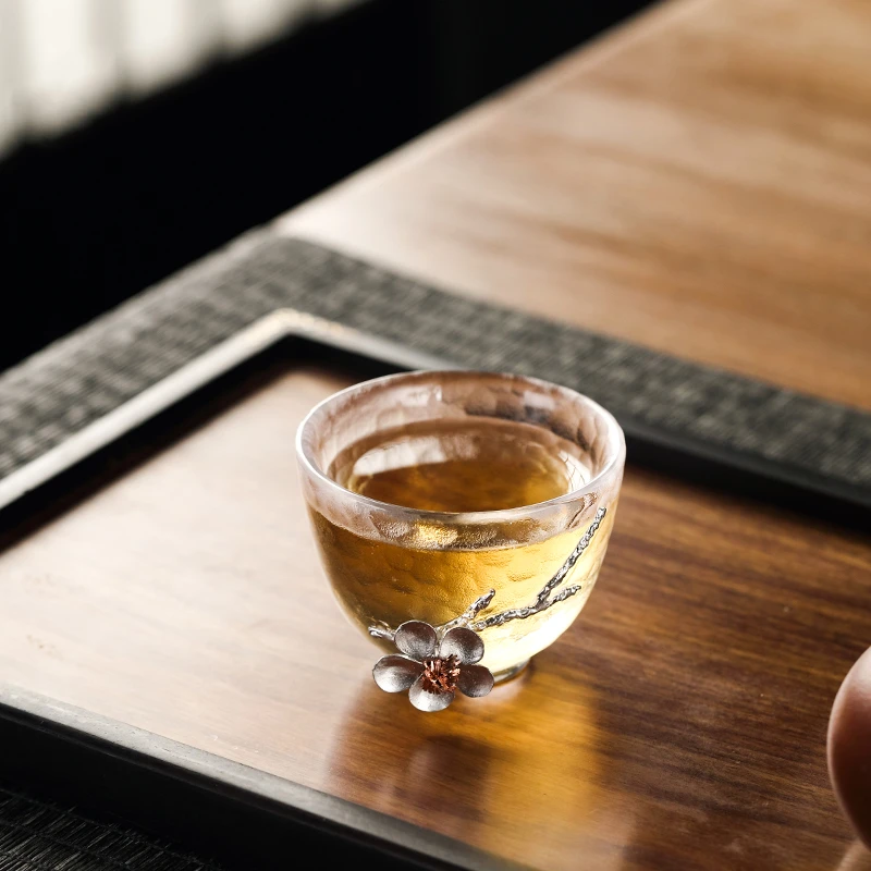 Термостойкое стекло инкрустированное оловом Хрустальная чайная чашка Master с