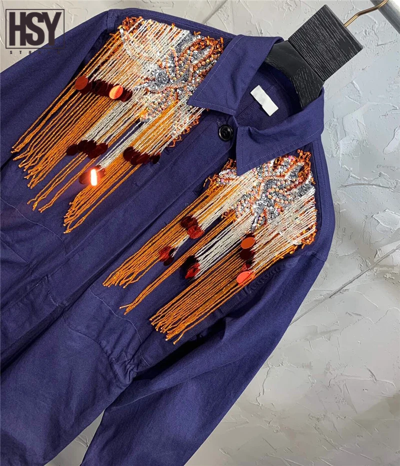 【HSY studo】 2019 Осень Новая мода Показ стиль женские функциональные брюки ручной