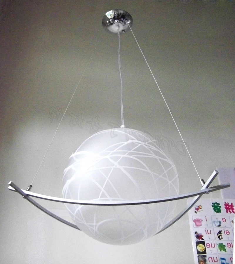 

Modern White Glass Ball Pendant Light Suspension Luminaire Dining Room Restaurant Lamp deco chambre