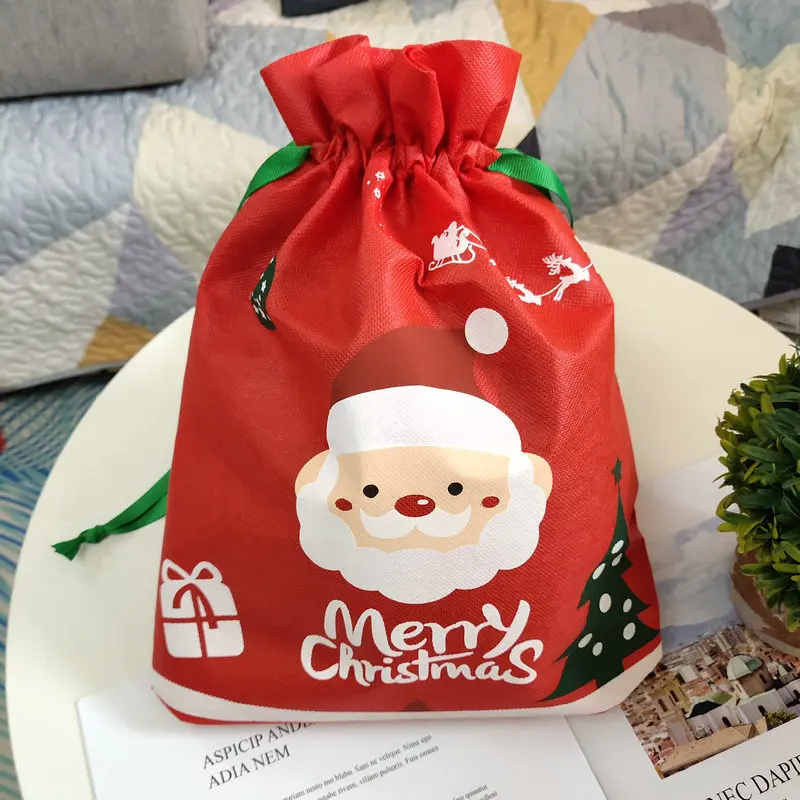 2022 New Design Big Size Santa Stockings Candy Nuts Gift Package Bag Christmas Drawstring Sacks