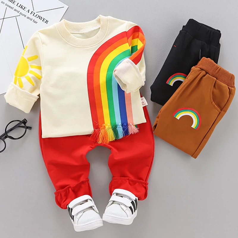 Комплект одежды для маленьких мальчиков футболка с длинными рукавами и рисунком