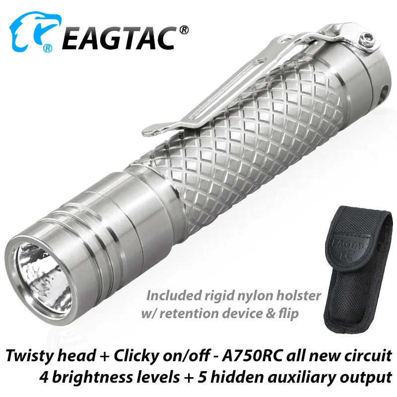 EAGTAC D3A TI XM-L2 CW Nichia 219C NW светодиодный фонарик 405 люмен AA аккумулятор 14500 EDC