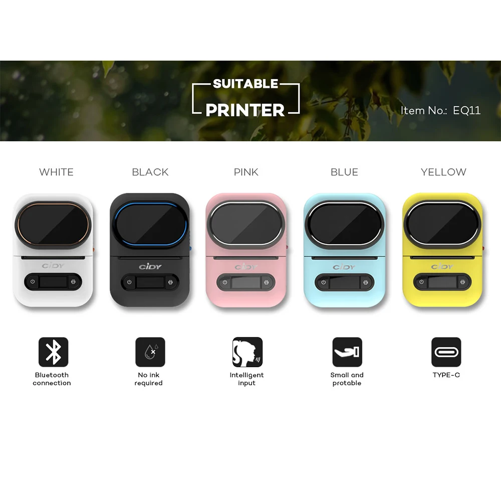 

1 Roll thermal paper 30*12mm 45*15mm 30*20mm 15*25mm thermal label sticker New Typeable Washi Tape for EQ11 label Printer