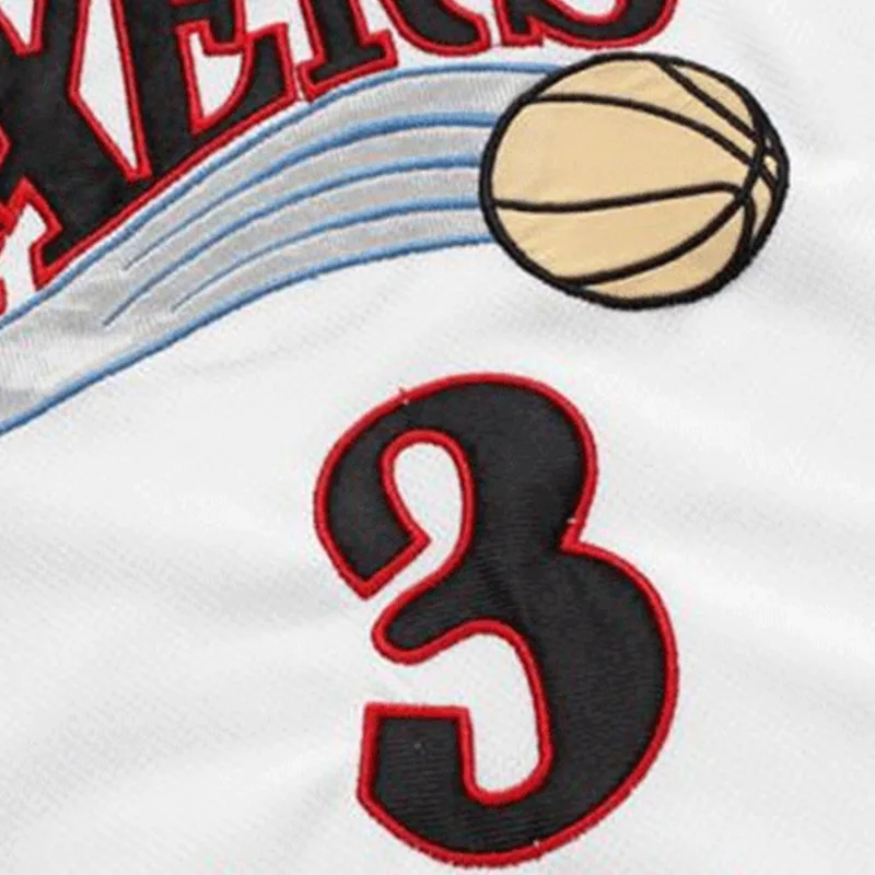 

Iverson No. 3 jersey embroidery suit 76ers retro breathable basketball uniform