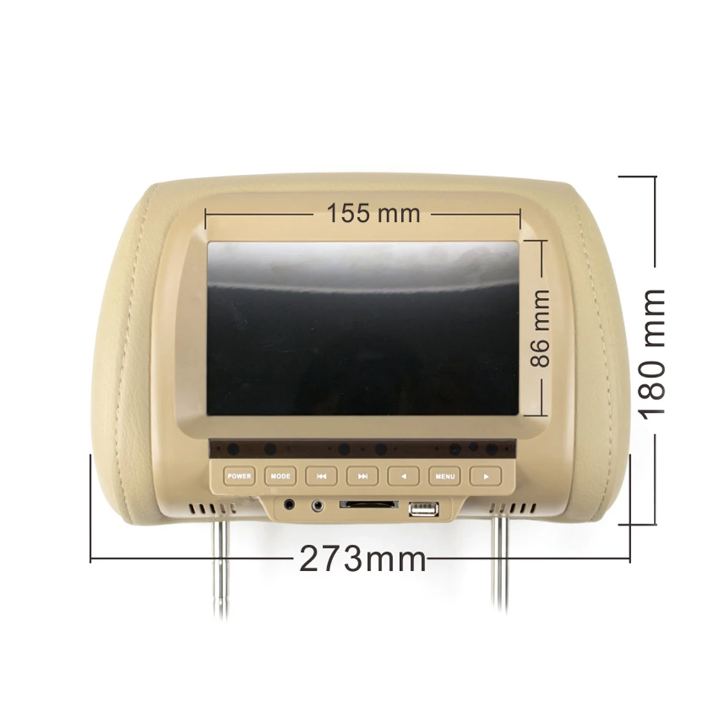 

Universal 7 Inch Car Headrest MP4 Monitor / Multi Media Player / Seat Back MP4 / USB SD MP3 MP5 FM Built-in Speakers 5