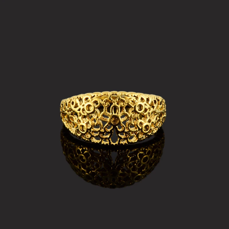 Новинка 2018 кольца на палец из желтого золота Коктейльные для женщин ювелирные