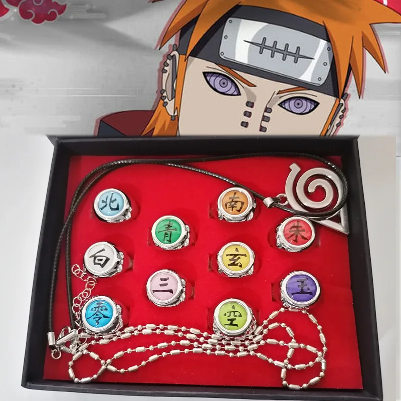 

Free Shipping Anime HOKAGE Ninja Akatsuki cosplay Rings Sasori Itachi Hidan Deidara Pein accessories Prop