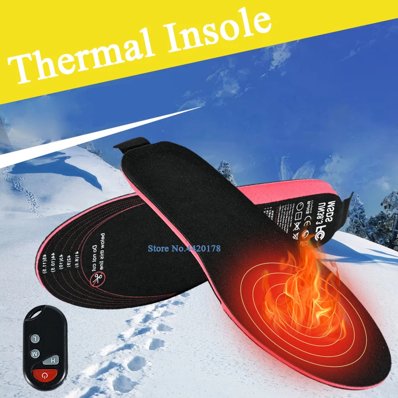 

Electric Heating Thermal Insole Heated With Remote Control USB Rechargeable Winter Outdoor Foot Warm Shoes Pad 35-46 Euro Size