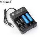 VerveGuud, 4 слота, литий-ионный аккумулятор, USB, независимая зарядка, 10440, 14430, 14500, 16340, 16650, 14650, 18350, 18500, 18650, зарядное устройство