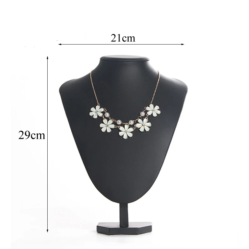 Черная подставка из искусственной кожи в форме бюста демонстрация ювелирных