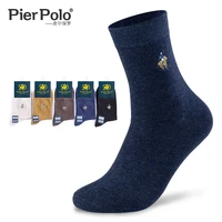 pier polo brand business casual men socks autumn winter middle tube cotton socks embroidery men sock manufacturer wholesale