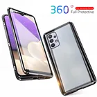 Магнитный чехол-книжка для samsung galaxy a32 a 32 360 4g 2021, металлический бампер, 5g 