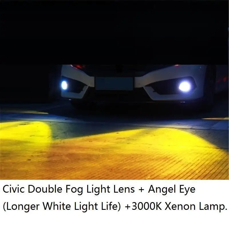 Дневные ходовые автомобильные боковые поворотники Cob Led Drl фары передние противотуманные задние Автомобильные фары в сборе 16 17 для Honda Civic - Цвет: MODEL P