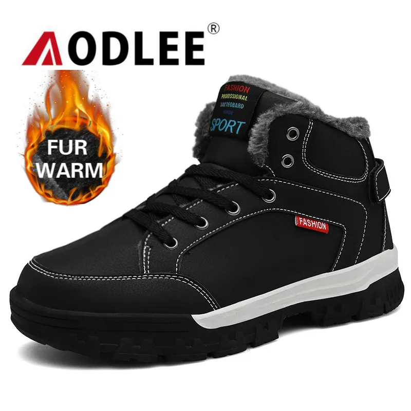 Зимние ботинки мужские высокие износостойкие на шнуровке для спорта и отдыха