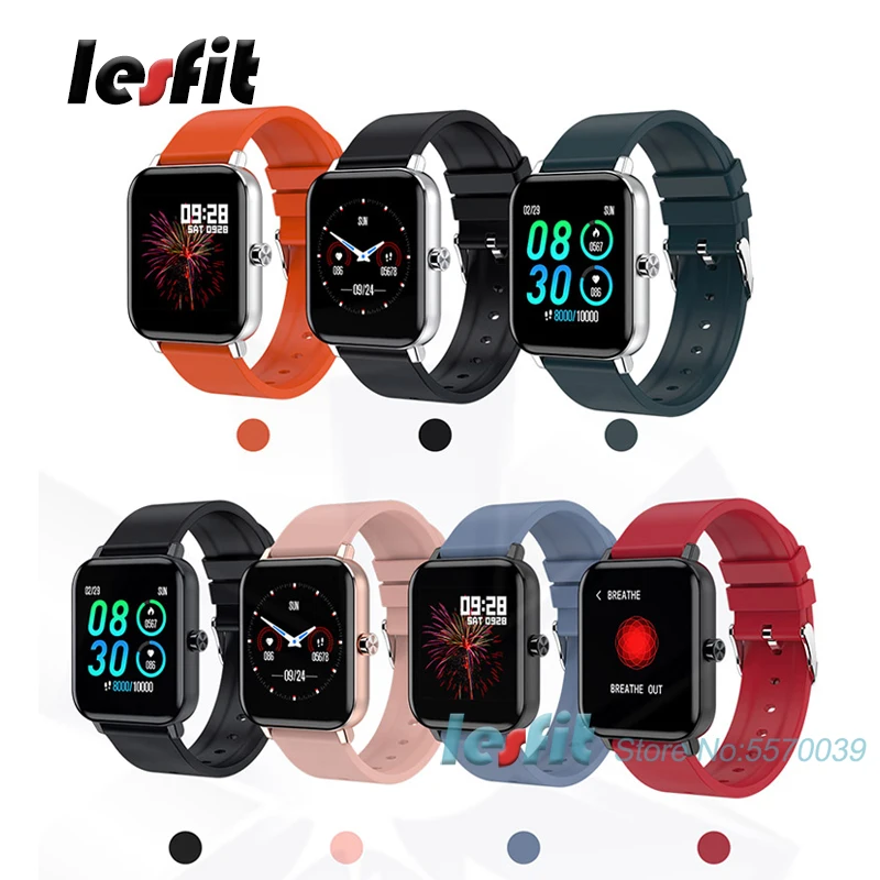 

Lesfit Smart Watch Bluetooth Business Full Touch Smartwatch Silicone Waterproof Women Sport Android Electronic Wrist Clock Band