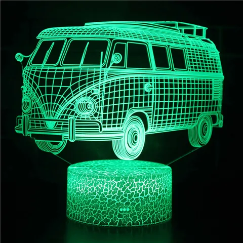 Magiclux Новинка Освещение 3D иллюзия светодиодный ная лампа модель автобуса ночные огни для детской спальни украшение креативный подарок лампы