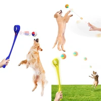 2021 new dog ball launcher for large doghighly flexible pet toys interactive training supplies suit balls thrower combination
