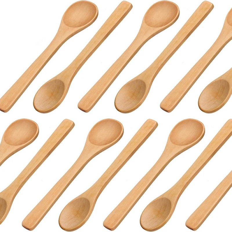 

60 Pieces Mini Wooden Spoon Small Soup Spoons Serving Spoons Condiments Spoons Wood Brown & Wood Color