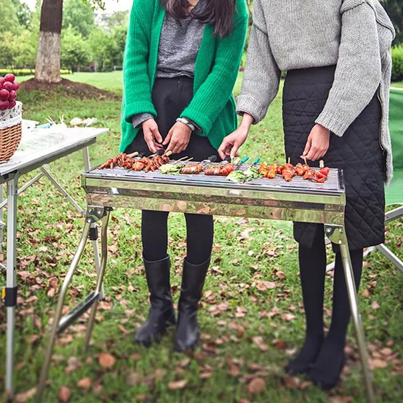 Dropshipping Hot Sales 1PC Portable Foldable Stainless Steel Barbecue Grill For Outdoor Charcoal BBQ Tool Set HWC |