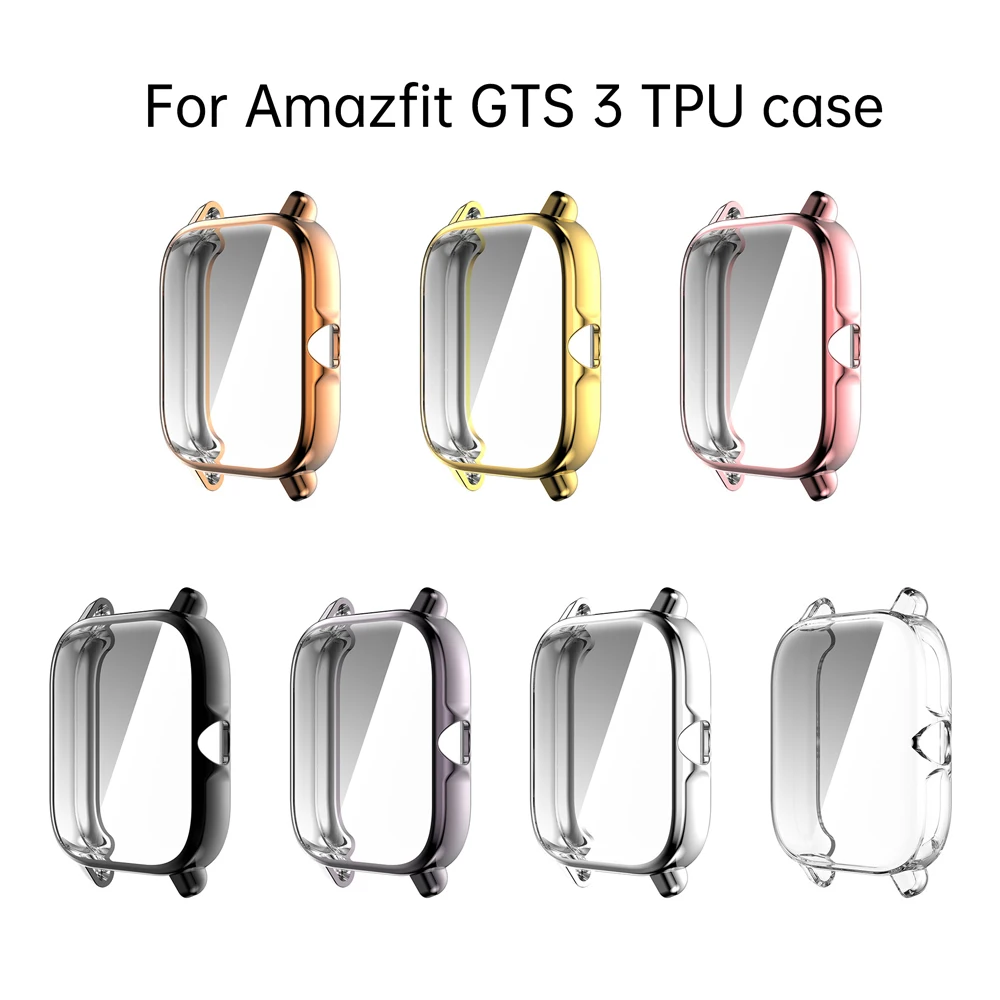 

Sikai Plating Soft TPU Case Cover For Xiaomi Amazfit GTS 3 Smart Watch Full Screen Protector Shell for GTS3
