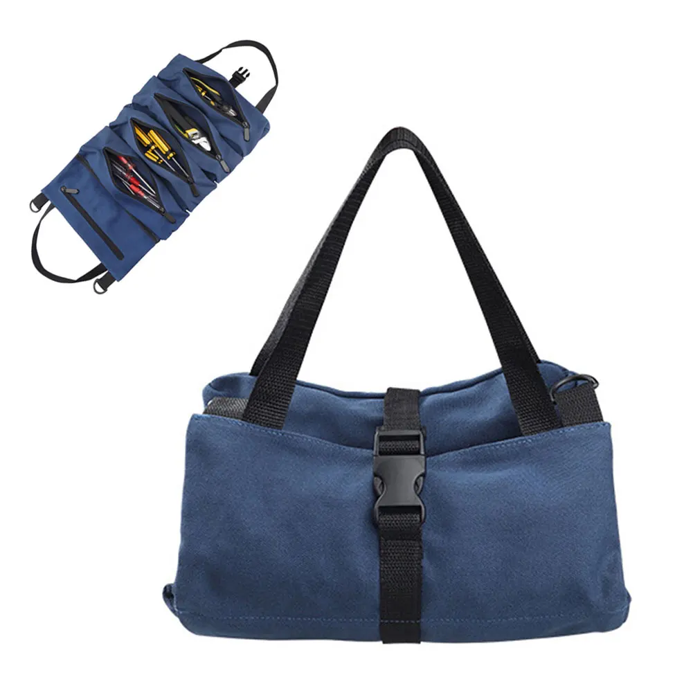 

Roll Tool Roll Multi-Purpose Tool Roll Up Bag Wrench Roll Pouch Hanging Tool Zipper Carrier Tote Multi-Purpose Pouch Storage