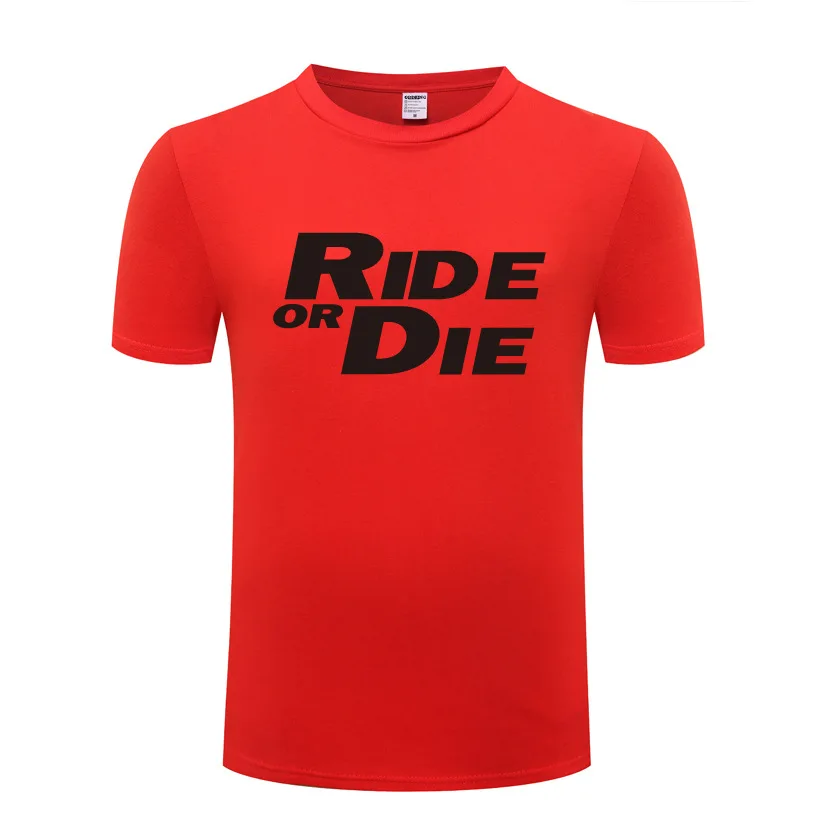 Новинка Мужская футболка Ride Or Die забавная хлопковая с коротким рукавом и круглым