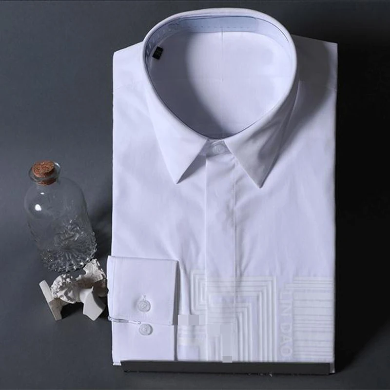 Plus size 3XL 4XL men's Long sleeve Shirt 2019 New Casual slim Chemise homme Black White Business male dress shirts men Camisas
