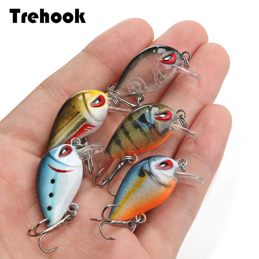 TREHOOK 5 шт. мини приманка рыболовные приманки 2 8 см 1 6 г Topwater Hard Swimbait воблеры