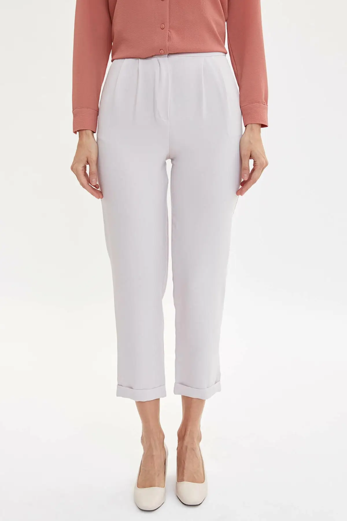 DeFacto Модные женские элегантные брюки повседневные свободные укороченные Удобные