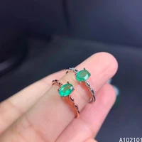kjjeaxcmy fine jewelry s925 sterling silver inlaid natural emerald new girl luxury gemstone ring support test hot selling