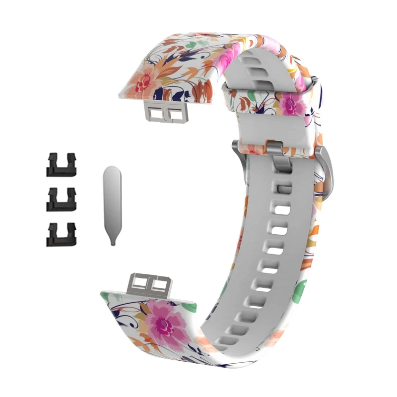 

Printing Silicone Strap for -Huawei Watch Fit Smart Watches Soft Sport Waterproof Wrist Band Watchband Bracelet Accessories