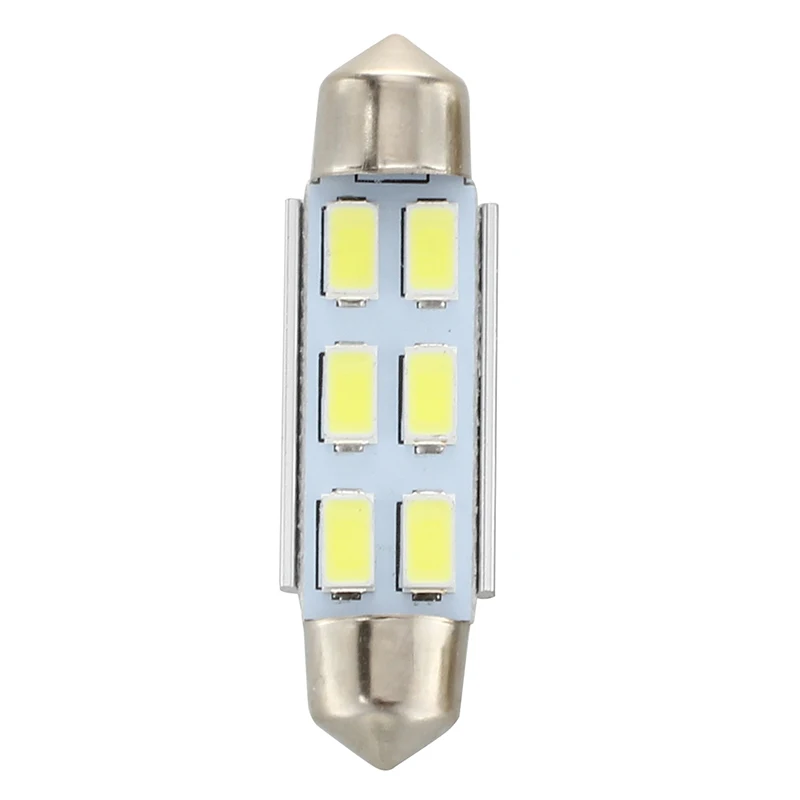 2x6 светодиодная лампочка для гирлянд лампа 5630 SMD белый светильник DC 12V 41mm Низкое