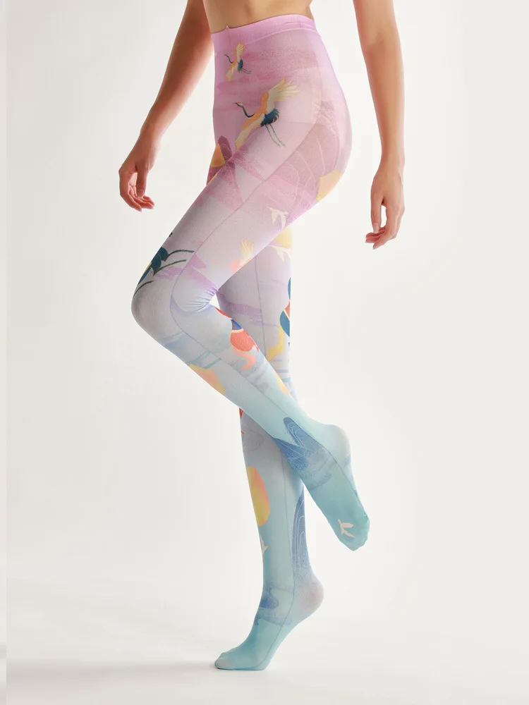 Древний Стиль Pegasus цифровой колготки с принтом голенищем гармошкой носки дешевая