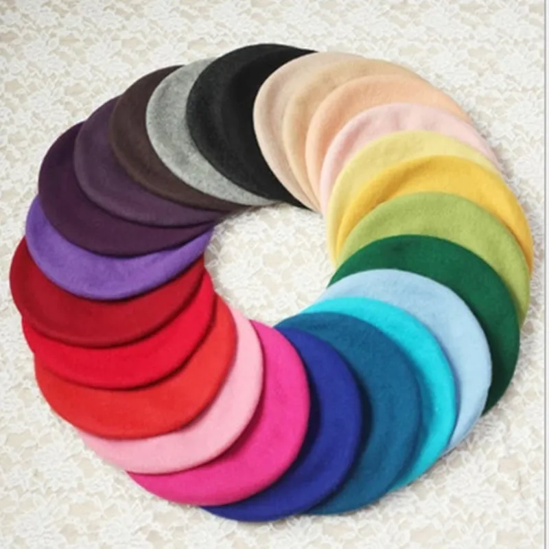 

Women's Beret French Artist Warm Wool Winter Beanie Hat Retro Solid Color Beret Solid Elegant Ladies Autumn and Winter Hats