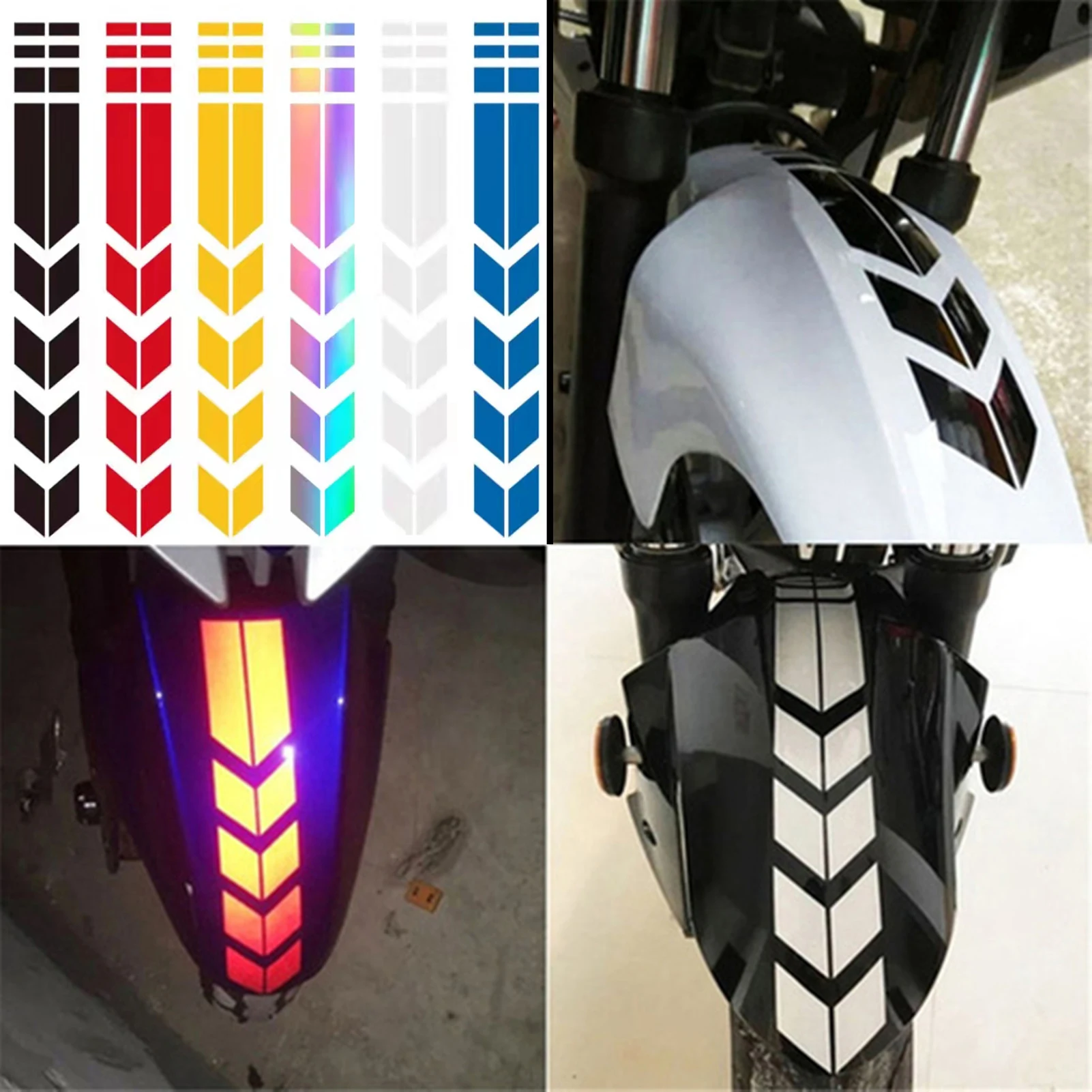 

Светоотражающие стикеры для мотоциклов Водонепроницаемая предупреждающая лента со стрелками для колеса на крыло, автомобильные наклейки, ...