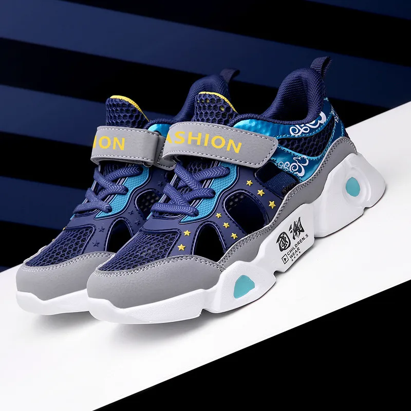 

2021 Children Boys Sneakers Breathable Mesh Flat Shoes Summer Kids Shoes Lightweight Breathable Casual Sport Running Shoes