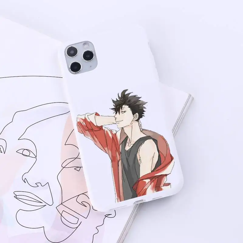 

Kuroo Tetsuro haikyuu anime manga Phone Case Candy Color for iPhone 6 7 8 11 12 s mini pro X XS XR MAX Plus