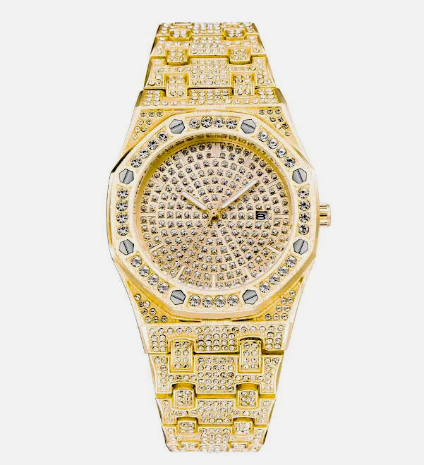 Мужские часы 2019 Роскошные брендовые дизайнерские кварцевые с бриллиантами для