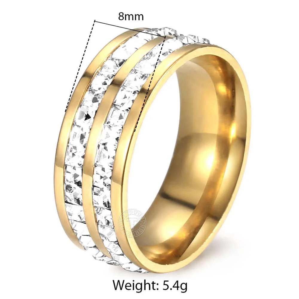 Парные обручальные кольца из нержавеющей стали золотистого и серебристого цвета