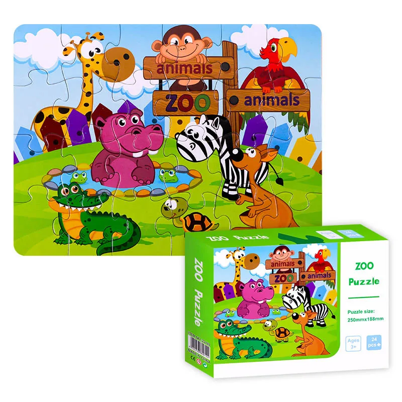 8 Style Animals Paper Jigsaw Puzzles Educational Puzzle For Children Kids Toys Brain Training Games Toys For Children Baby Gift