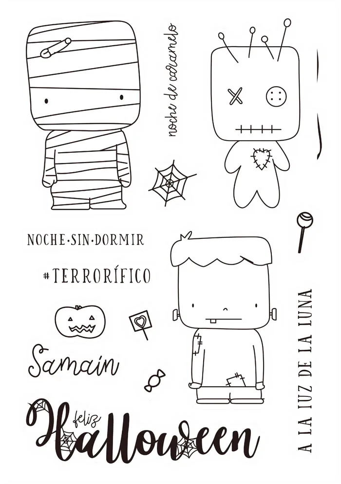 Прозрачный штамп испанского Хэллоуина для скрапбукинга сделай сам/изготовления