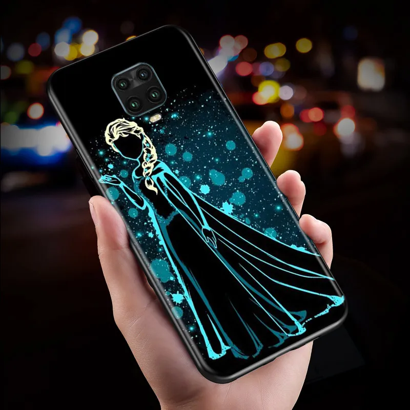 Elsa Ariel Princess For Xiaomi Redmi Note 11 11S 10 9 8 7 Pro 5G 4G Silicone Soft Shockproof Black Phone Case Fundas Capa Cover