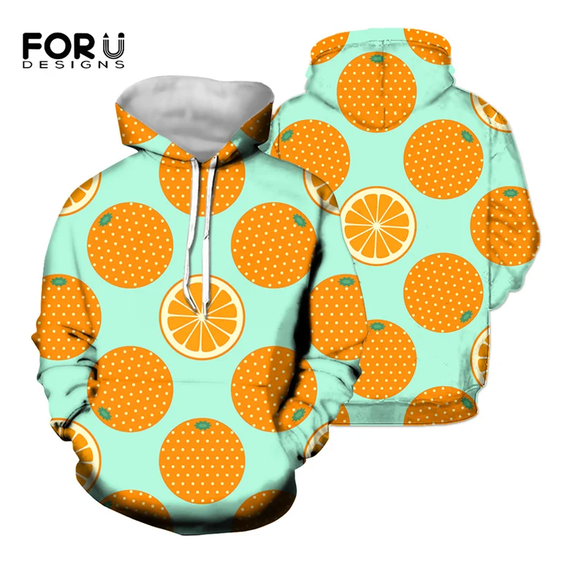 

FORUDESIGNS New Outdoor Women Hoodie Fruit Citrus Lemon Printed Warm Long Sleeve Hoodies Warm Sweatshirt Soft Party Top Clothes