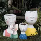 Семейный цветочный горшок, садовый горшок, горшок из смолы, горшок для цветов на балконе, ваза для растений, контейнер для лица, семейный цветочный горшок ручной работы, Садовый цветок