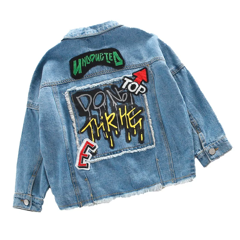 Демисезонная джинсовая куртка для мальчиков и девочек на возраст 6 12 лет|Куртки