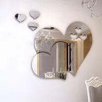 3D зеркальные наклейки на стену, наклейки «сделай сам» в современном стиле для гостиной, любовь сердца наклейки на стену, съемный декор для х...