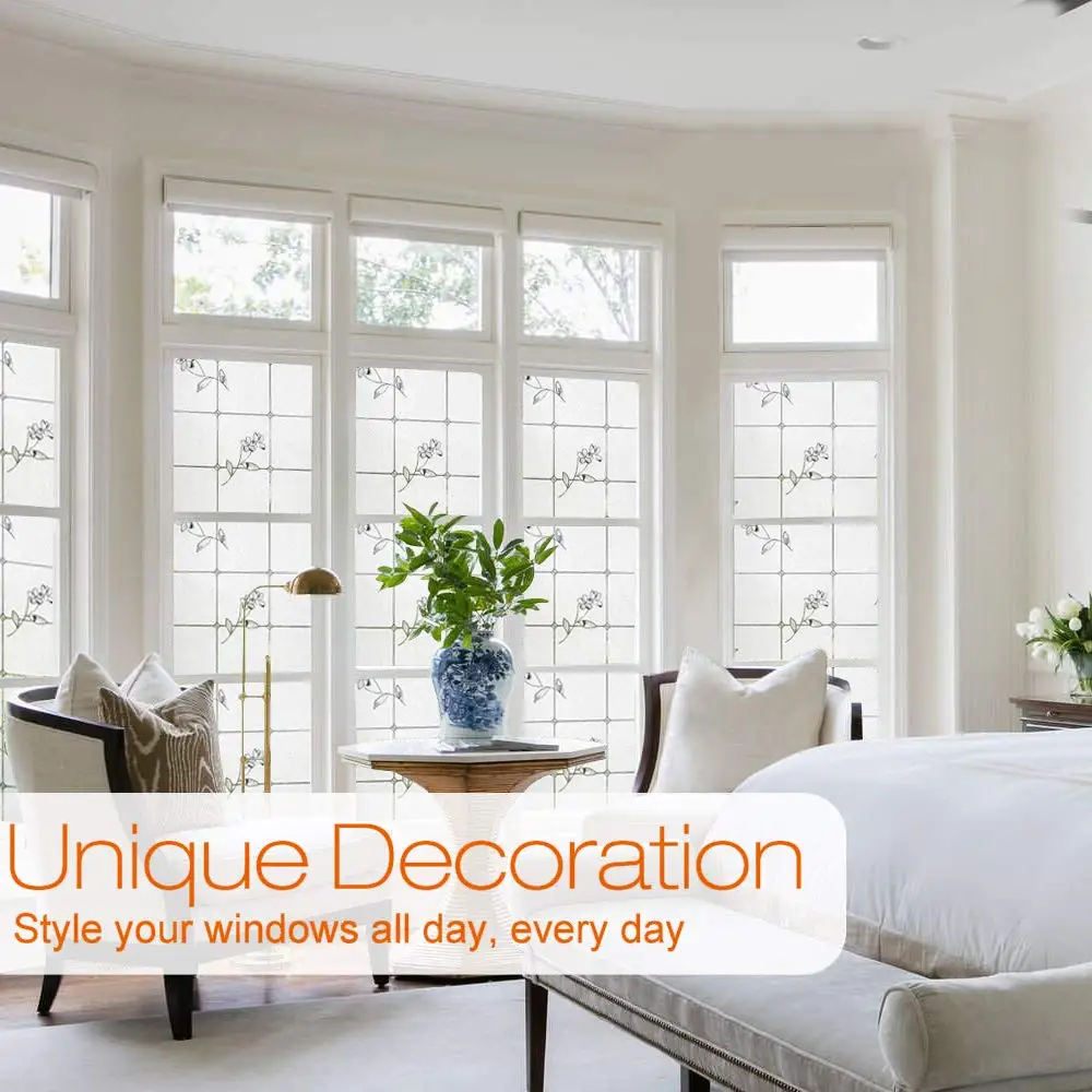 Витражная 3D пленка для окон матовая самоклеящаяся уединенная наклейка