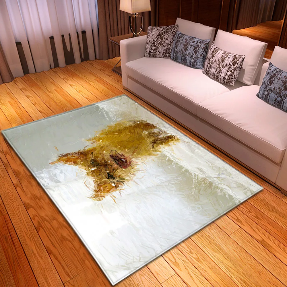 

Modern Decor Floor Area Rug 3D Aanimal Cat Dog Carpets Children Play Mat Bedside Rug Flannel Memory Foam Carpet for Living Room