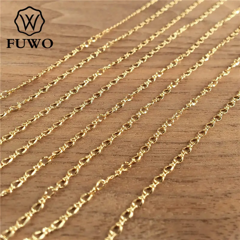 Оптовая продажа Высококачественная латунная цепочка FUWO с 24-каратным золотом