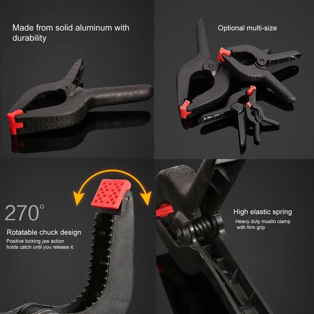 2/4/6/9inch Spring Clamps DIY Woodworking Tools Plastic Nylon For Clip Photo Studio Background | Обустройство дома